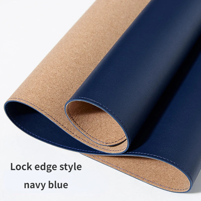 2025New office Mouse Pad 90x45/80x40/70X35/60X30cmComputer Waterproof Table Pad PU Leather Large Desk Mat Double-sided