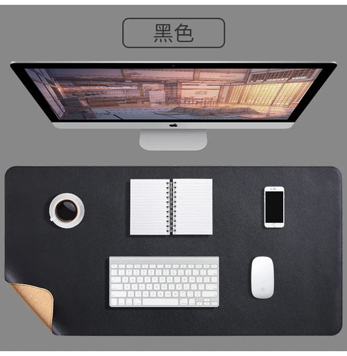 2025New office Mouse Pad 90x45/80x40/70X35/60X30cmComputer Waterproof Table Pad PU Leather Large Desk Mat Double-sided