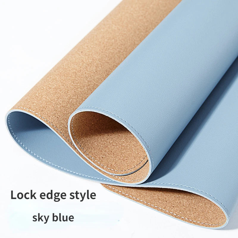 2025New office Mouse Pad 90x45/80x40/70X35/60X30cmComputer Waterproof Table Pad PU Leather Large Desk Mat Double-sided