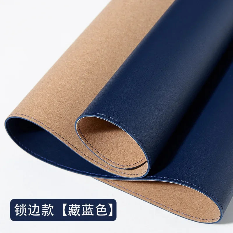 2025New office Mouse Pad 90x45/80x40/70X35/60X30cmComputer Waterproof Table Pad PU Leather Large Desk Mat Double-sided