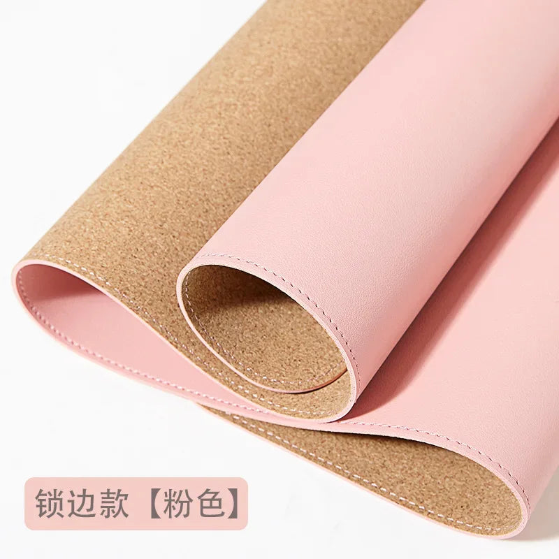 2025New office Mouse Pad 90x45/80x40/70X35/60X30cmComputer Waterproof Table Pad PU Leather Large Desk Mat Double-sided