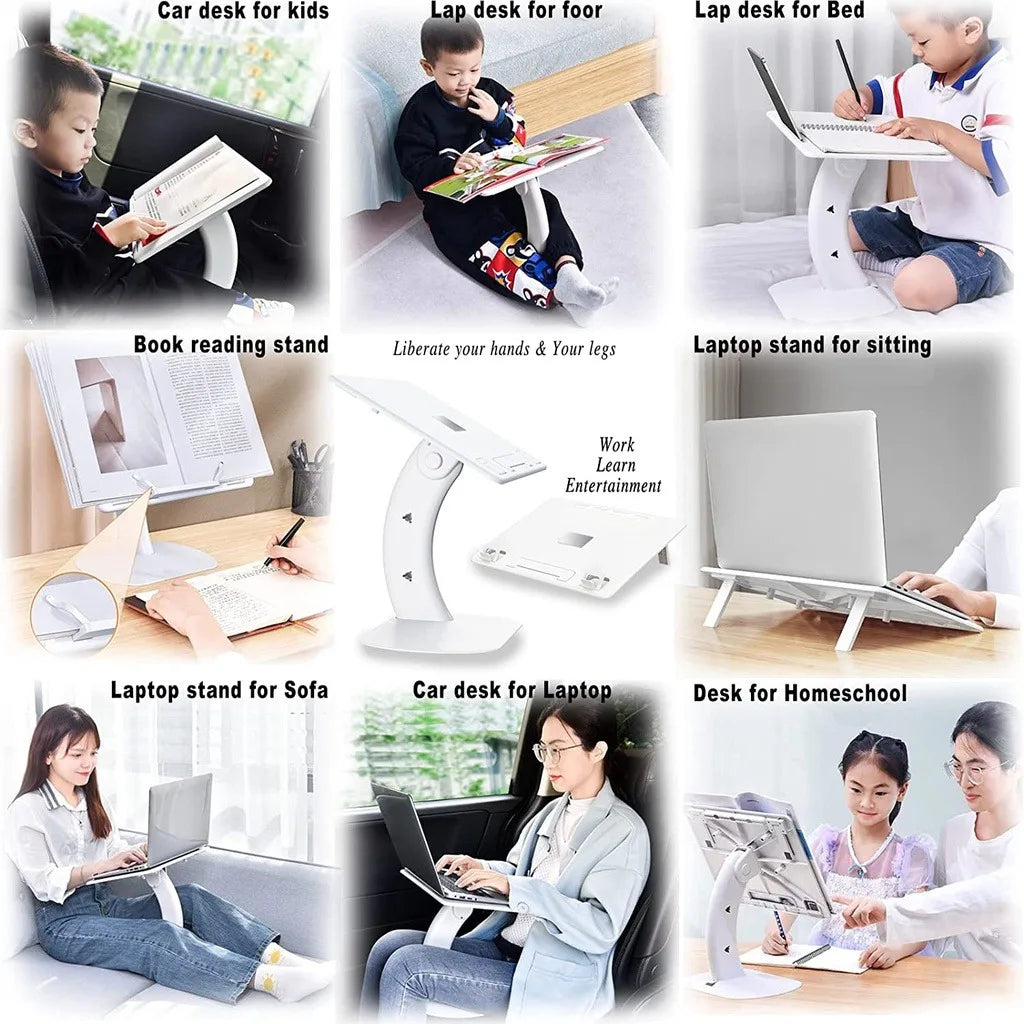 Eary Portable Car Dining Table Laptop Stand Multi-Angle Adjustable Book Reading Holder Fit For Car Seat Sofa Bed Car Accessories
